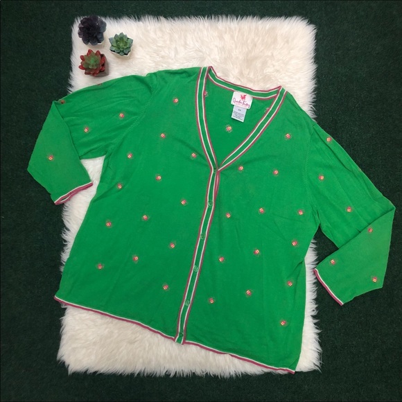 QVC Quacker Factory Embroidered V Neck Cardigan - Picture 3 of 16